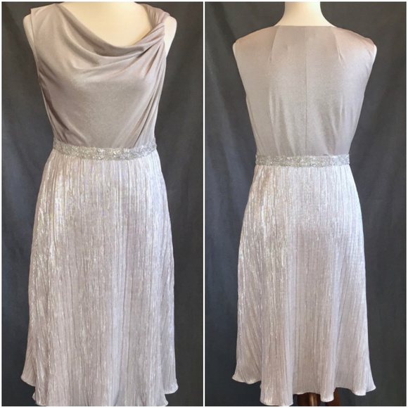 NEW Tahari Formal Dress Sz 4 Beaded Shimmer - Picture 2 of 8